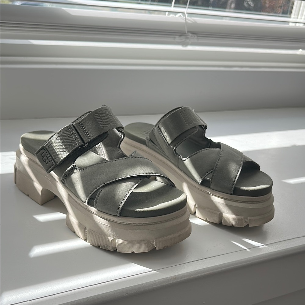 Chunky Platform Sandals in Olive Green by UGG